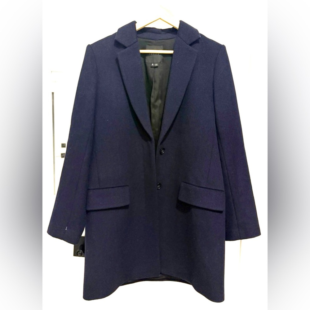 Theory Luxe Wool Blend Women's Jacket In Navy
